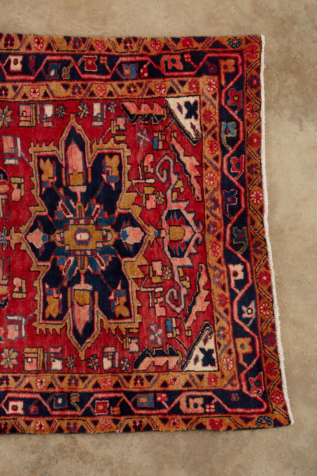 Semi Antique Persian Heriz Tribal Design Runner For Sale 2