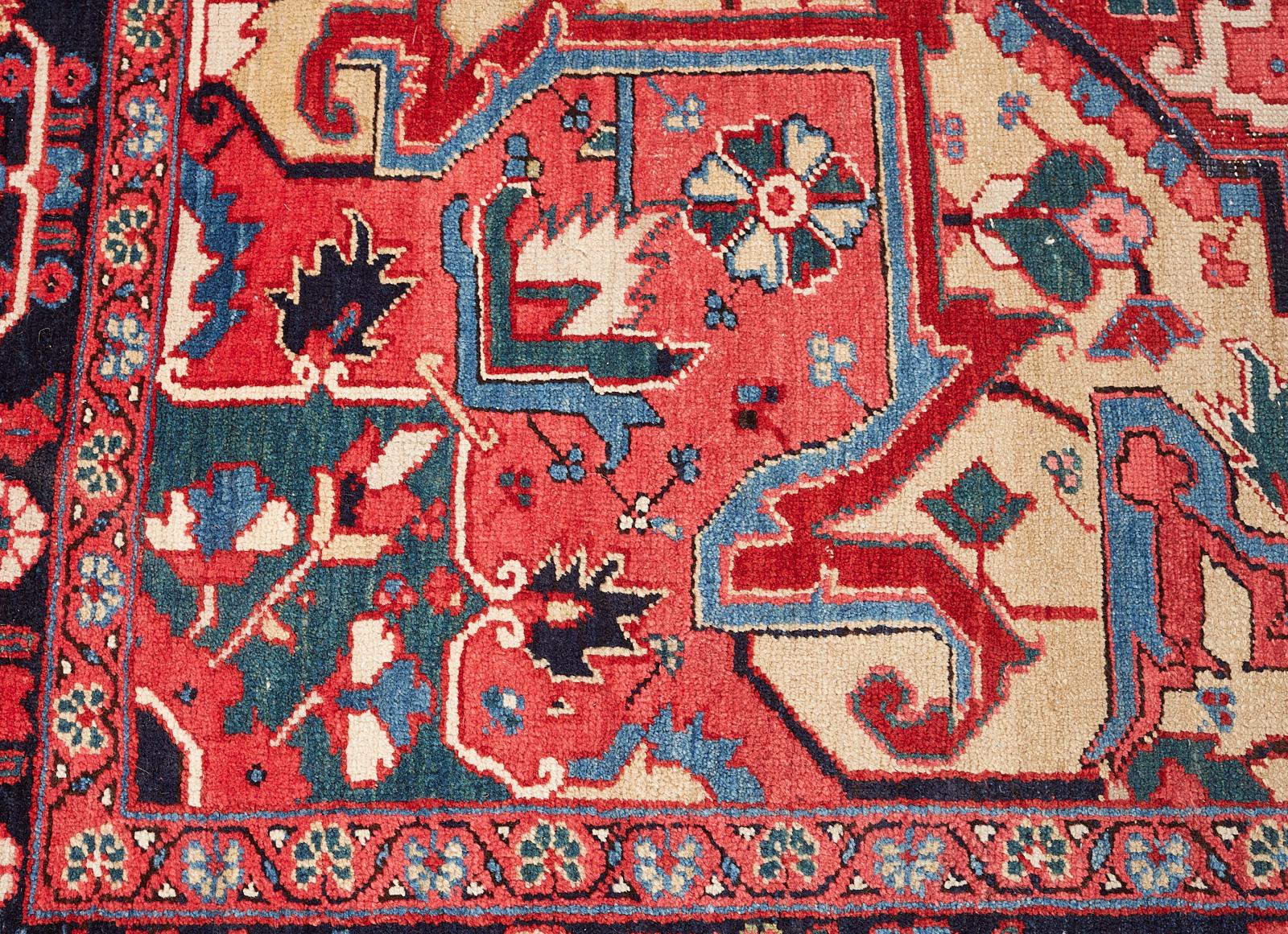 Semi Antique Persian Heriz Wool Rug For Sale 5