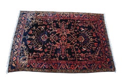 Vintage Persian Iran Hamadan Wool Floral Vine Area Rug Carpet  6.5' x 9.5'