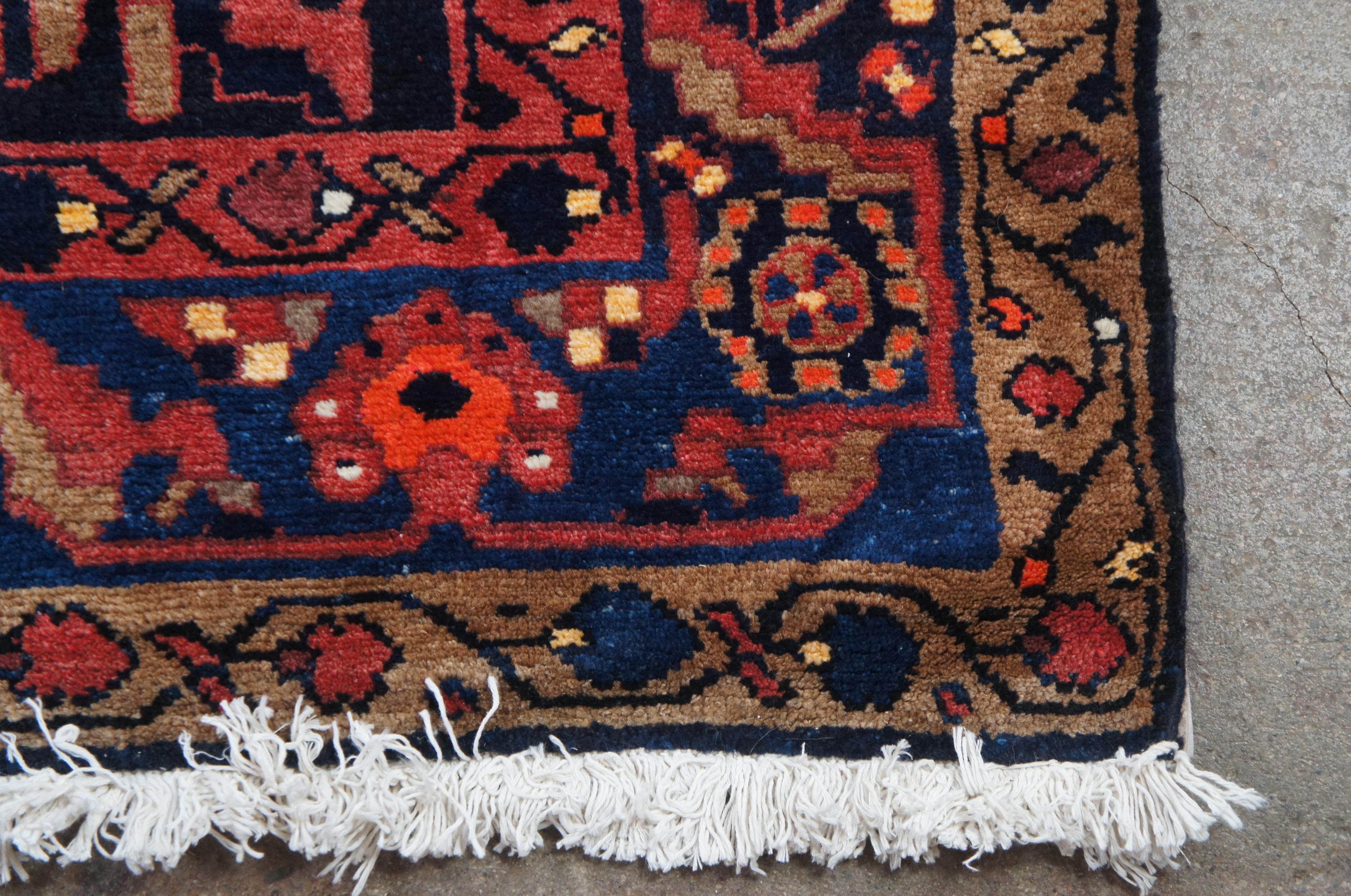 Tappeto d'epoca persiano Iran Hamadan in lana a vite floreale  6.5' x 9.5' in vendita 2