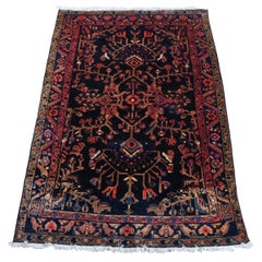 Vintage Persian Iran Hamadan Wool Floral Vine Area Rug Carpet  6.5' x 9.5'
