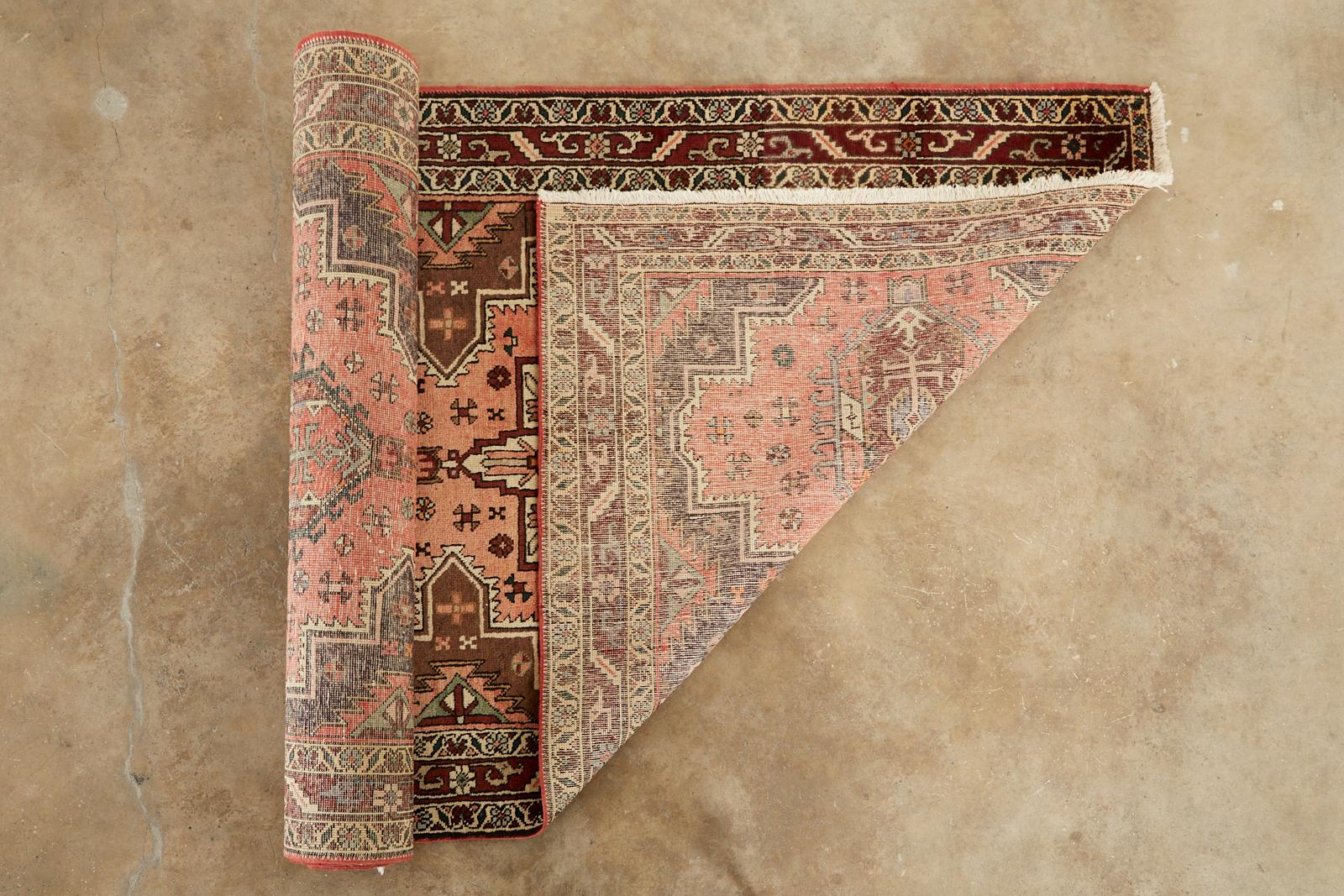 Semi Antique Persian Karajeh Heriz Rug Carpet For Sale 13