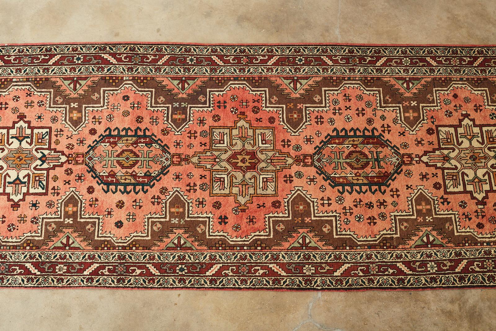 Hand-Knotted Semi Antique Persian Karajeh Heriz Rug Carpet For Sale