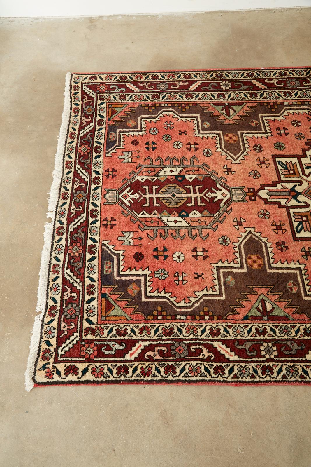 Wool Semi Antique Persian Karajeh Heriz Rug Carpet For Sale