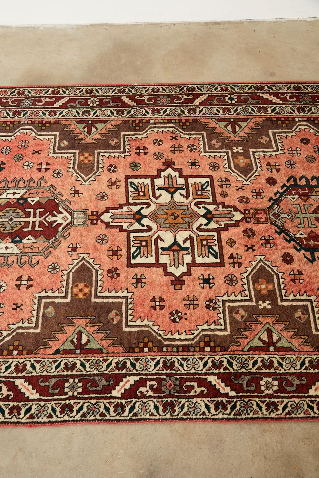 Semi Antique Persian Karajeh Heriz Rug Carpet For Sale 1