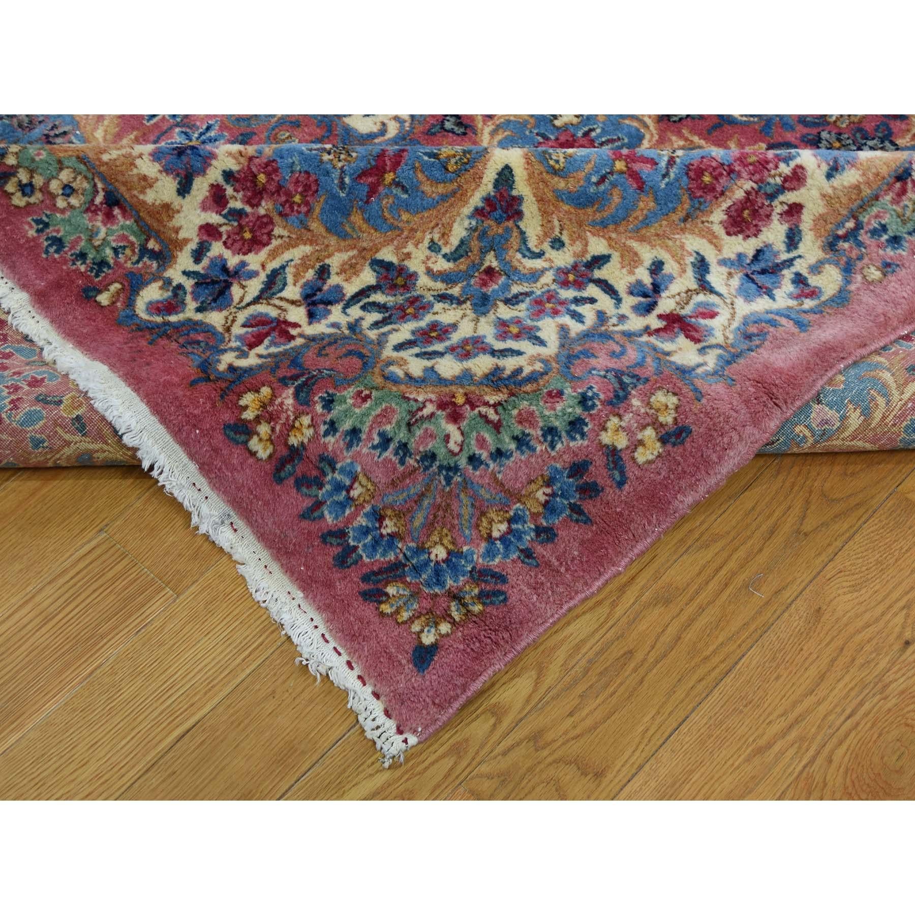 Wool Semi Antique Persian Kerman Full Pile Soft Oversize Rug