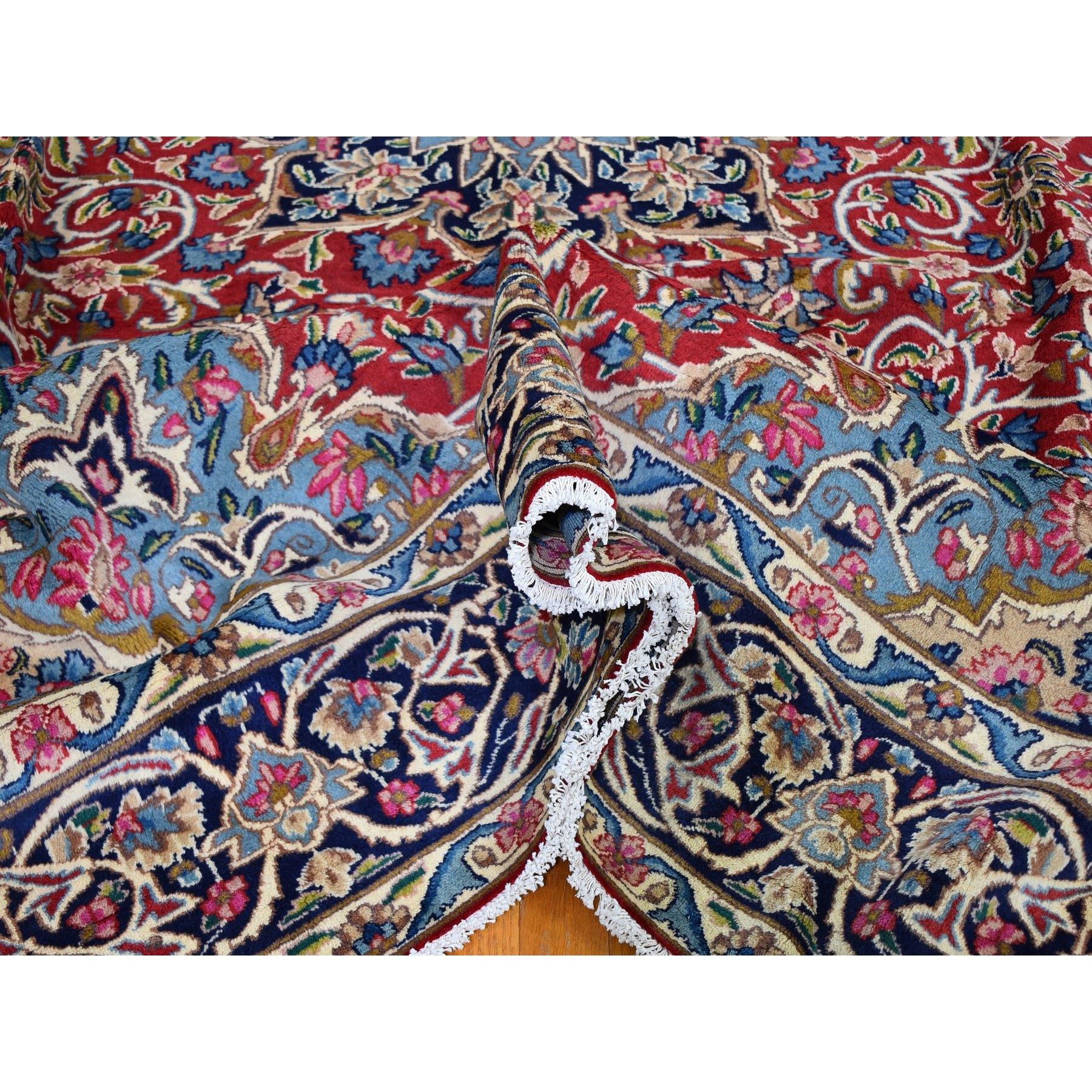 Late 20th Century Semi Antique Persian Kerman Medallion Full Pile Oriental Rug