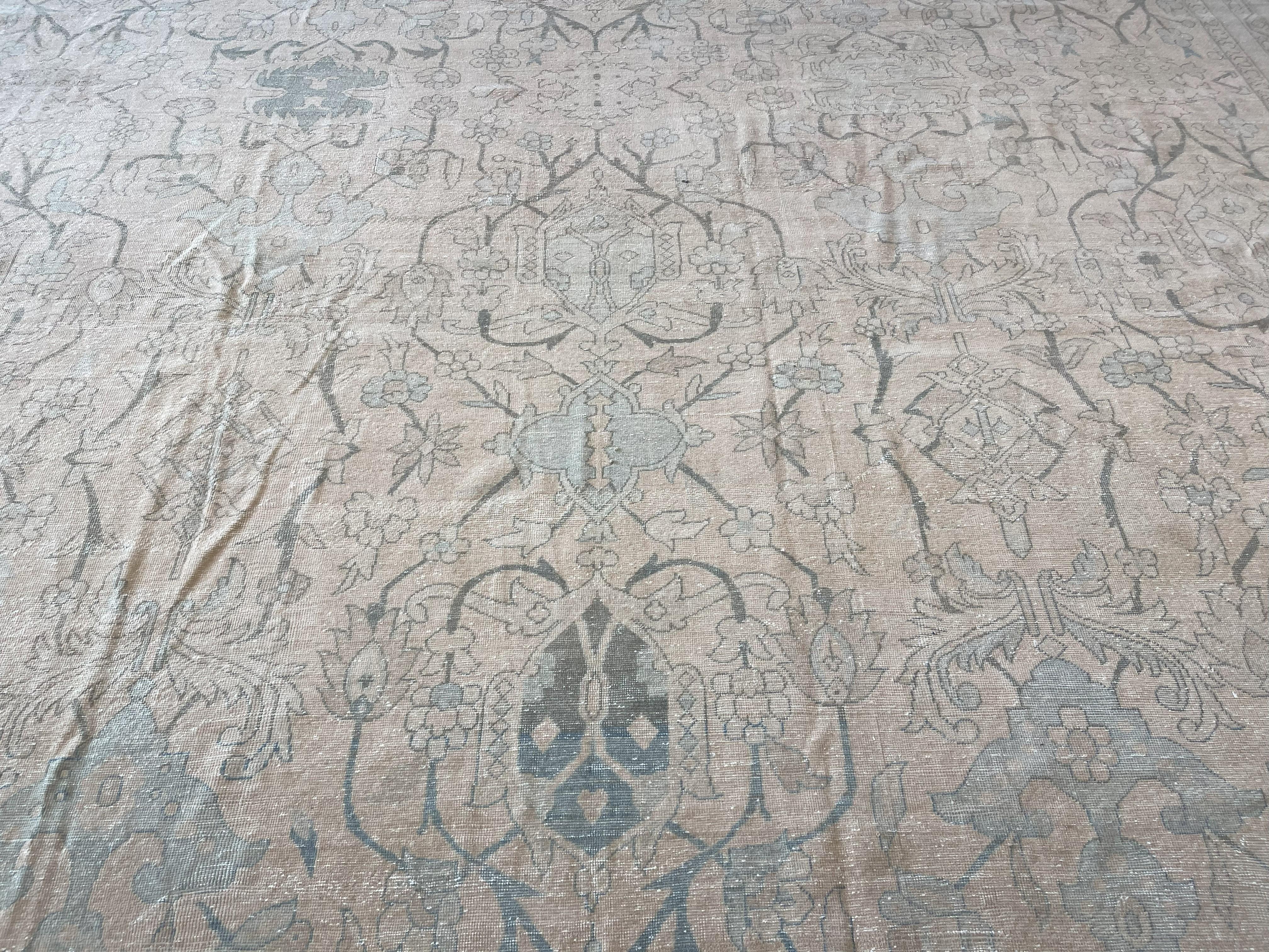 All-Over Design Semi-Antiker Persischer Mahal Teppich (Handgeknüpft) im Angebot