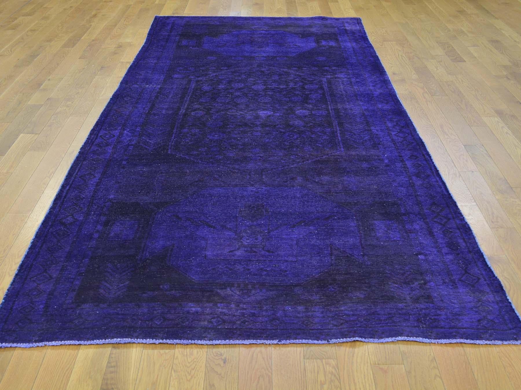 This is a truly genuine one-of-a-kind semi antique Persian Malayer overdyed vintage wide runner rug. It has been knotted for months and months in the centuries-old Persian weaving craftsmanship techniques by expert artisans.

Primary materials: