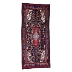 Semi Antique Persian Nahavand Hand-Knotted Wide Runner Rug, 5'0" x 11'1"