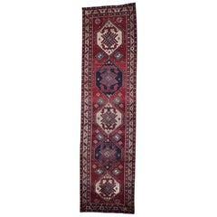 Semi Antique Persian Northeast with Ancient Birds Pure Wool Wide Runner Hand