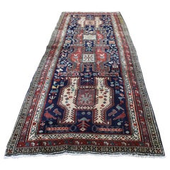 Semi Antique Persian Northeast with Birds Pure Wool Wide Runner Hand Knotted