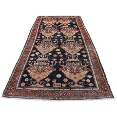 Semi Antique Persian Northeast with Deers Exc Condition Pure Wool Wide Runner