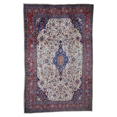 Semi Antique Persian Sarouk Pure Wool Full Pile Exc Condition Rug