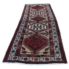 Semi Antique Persian Serab Pure Wool Wide Runner Hand Knotted Oriental Rug