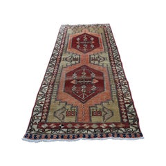Semi Antique Persian Serab Pure Wool Wide Runner Hand-Knotted Oriental Rug