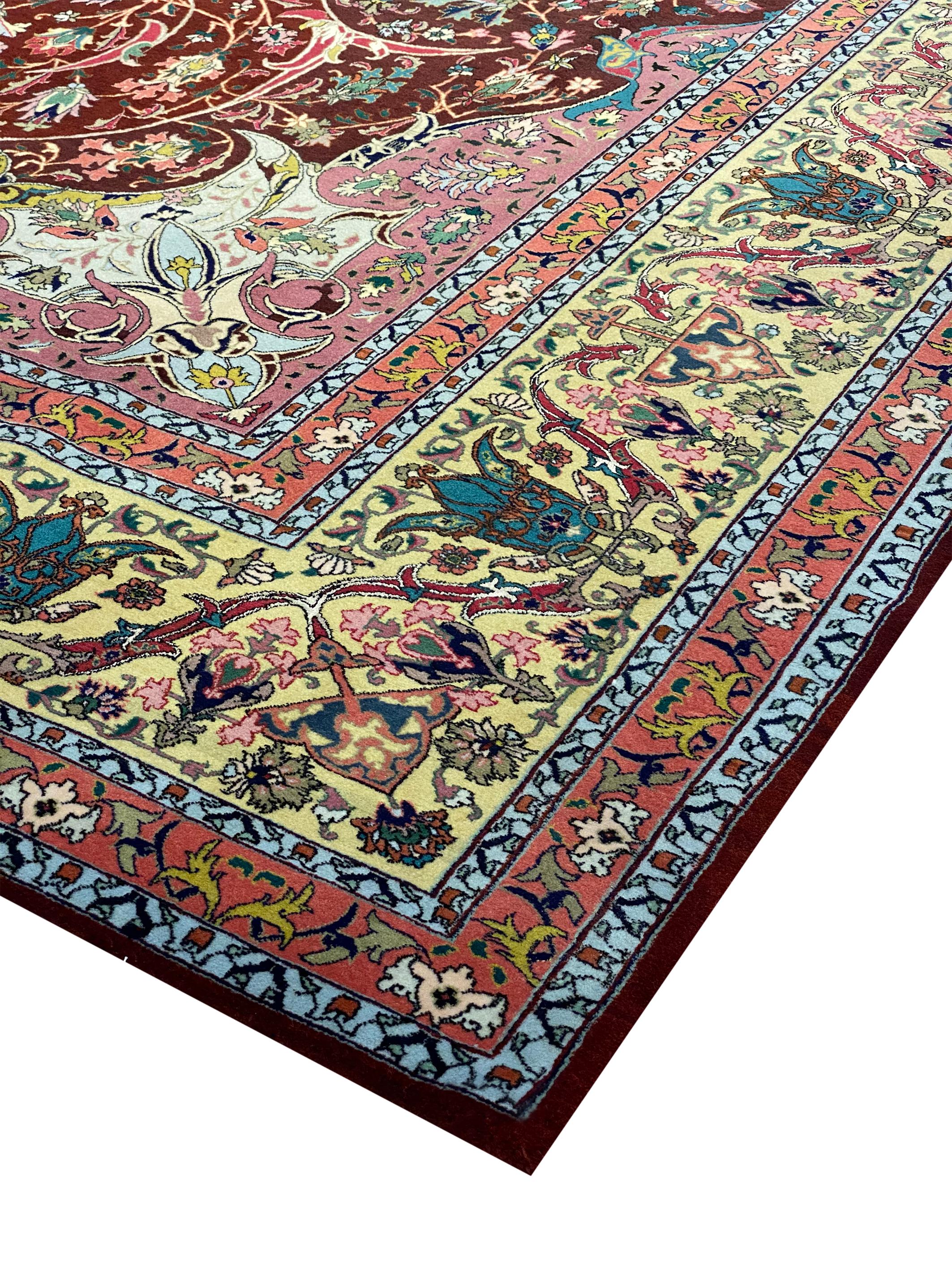 Hand-Knotted Semi Antique Persian Tabriz 9' 7