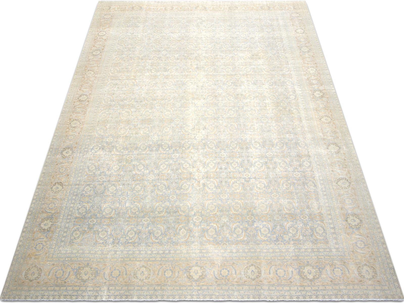 Metà XX secolo Semi Antique Persian Tabriz Rug - 10'7
