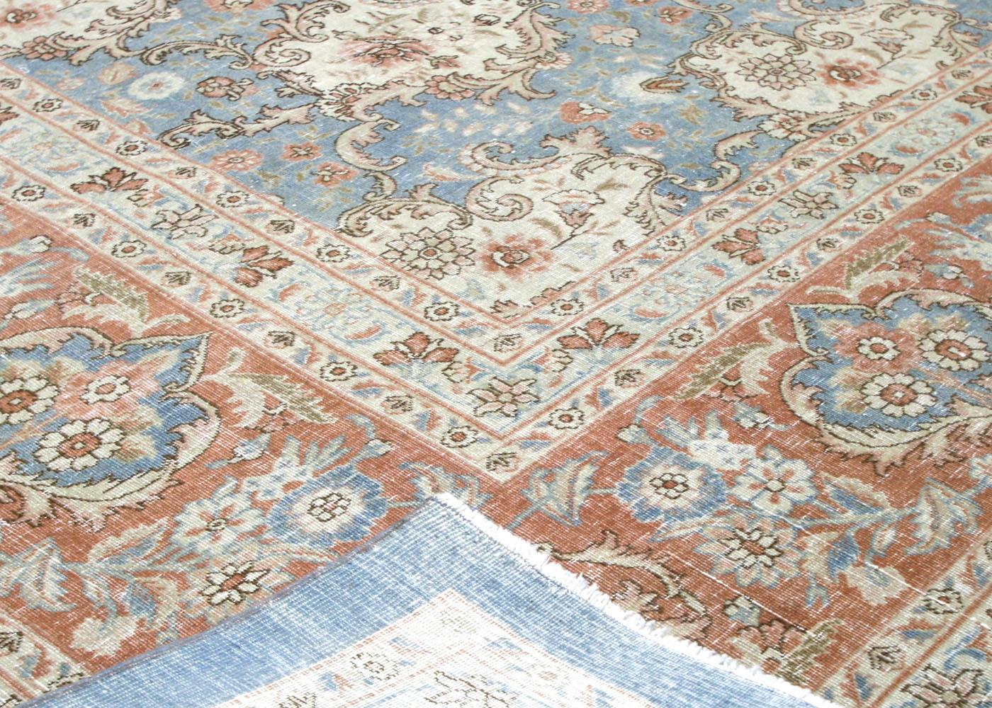 Tissé à la main Tapis persan Tabriz semi-ancien - 12'8