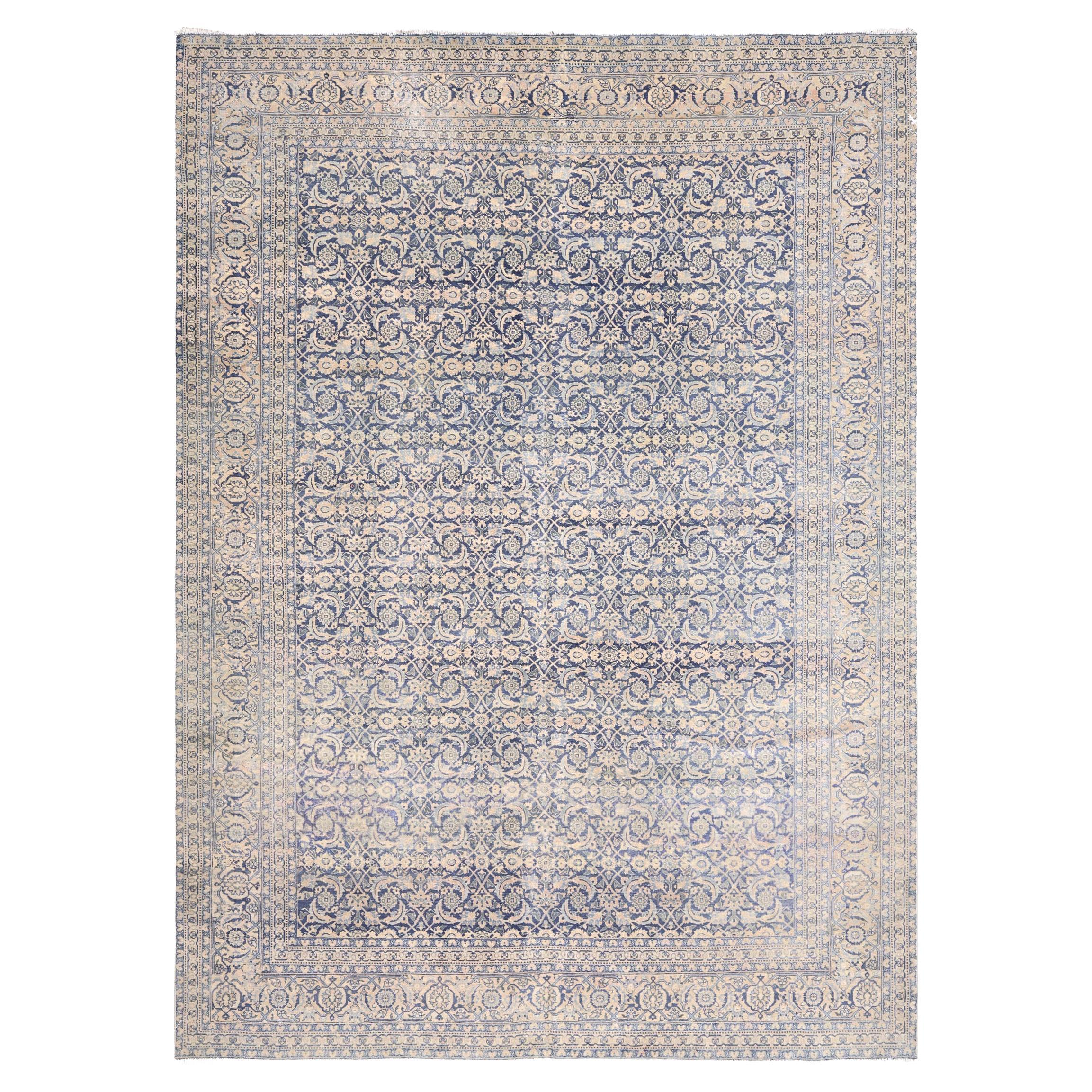 Tappeto Tabriz persiano semi-antico - 8'10" x 12'3" in vendita