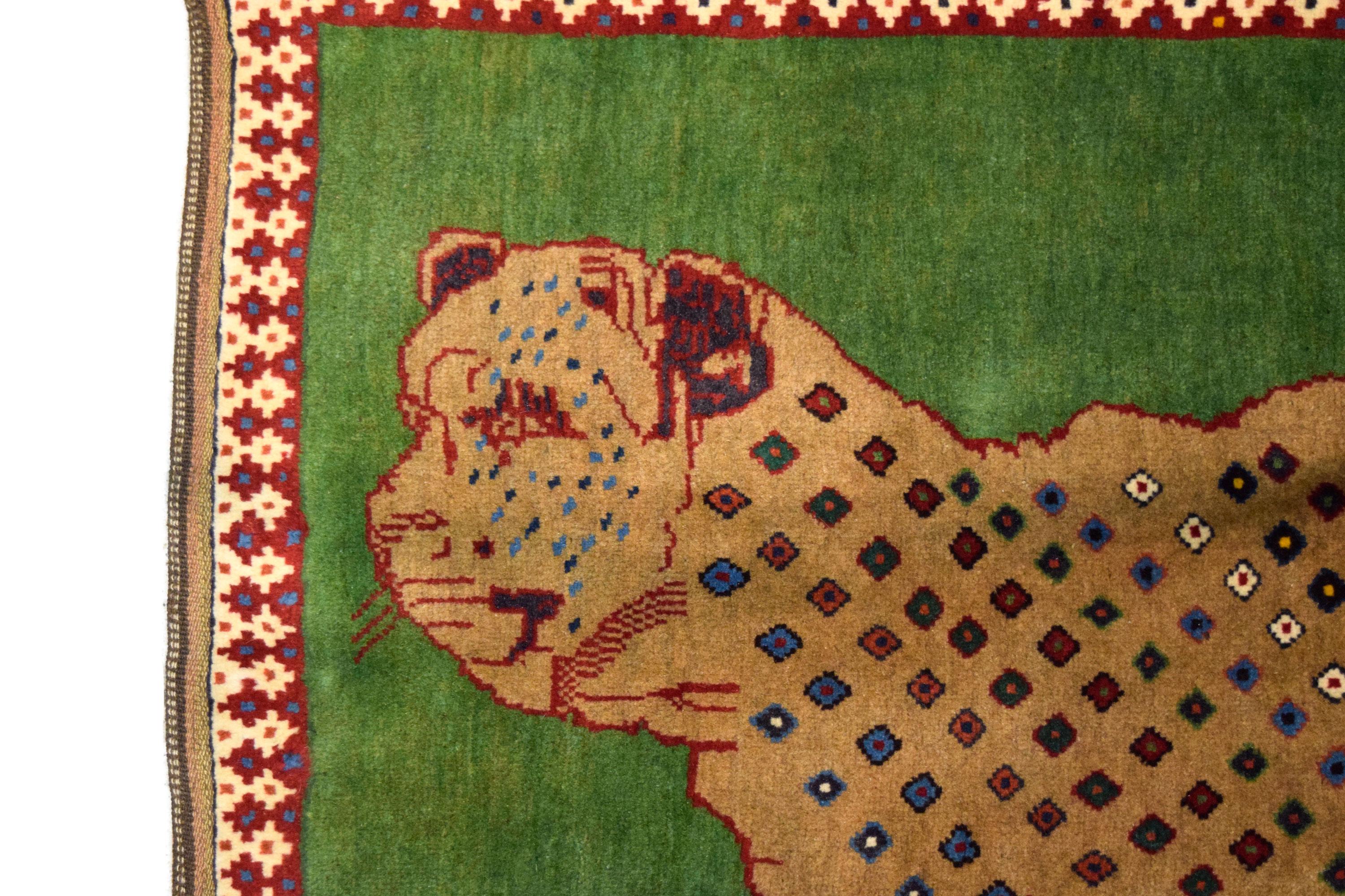 vintage leopard rug