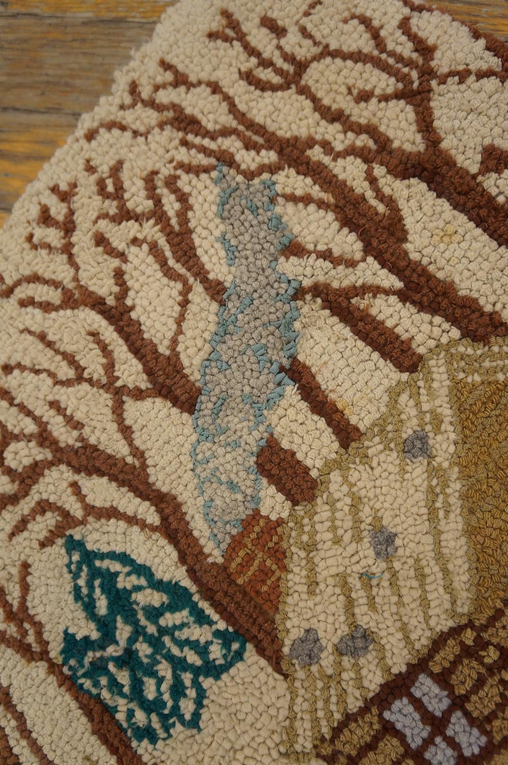 Tappeto pittorico semi-antico con Cabine nella neve 2'3