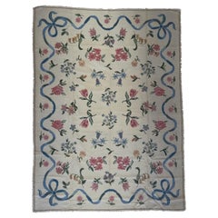 Semi Vintage Portuguese Needlepoint Rug circa 1940
