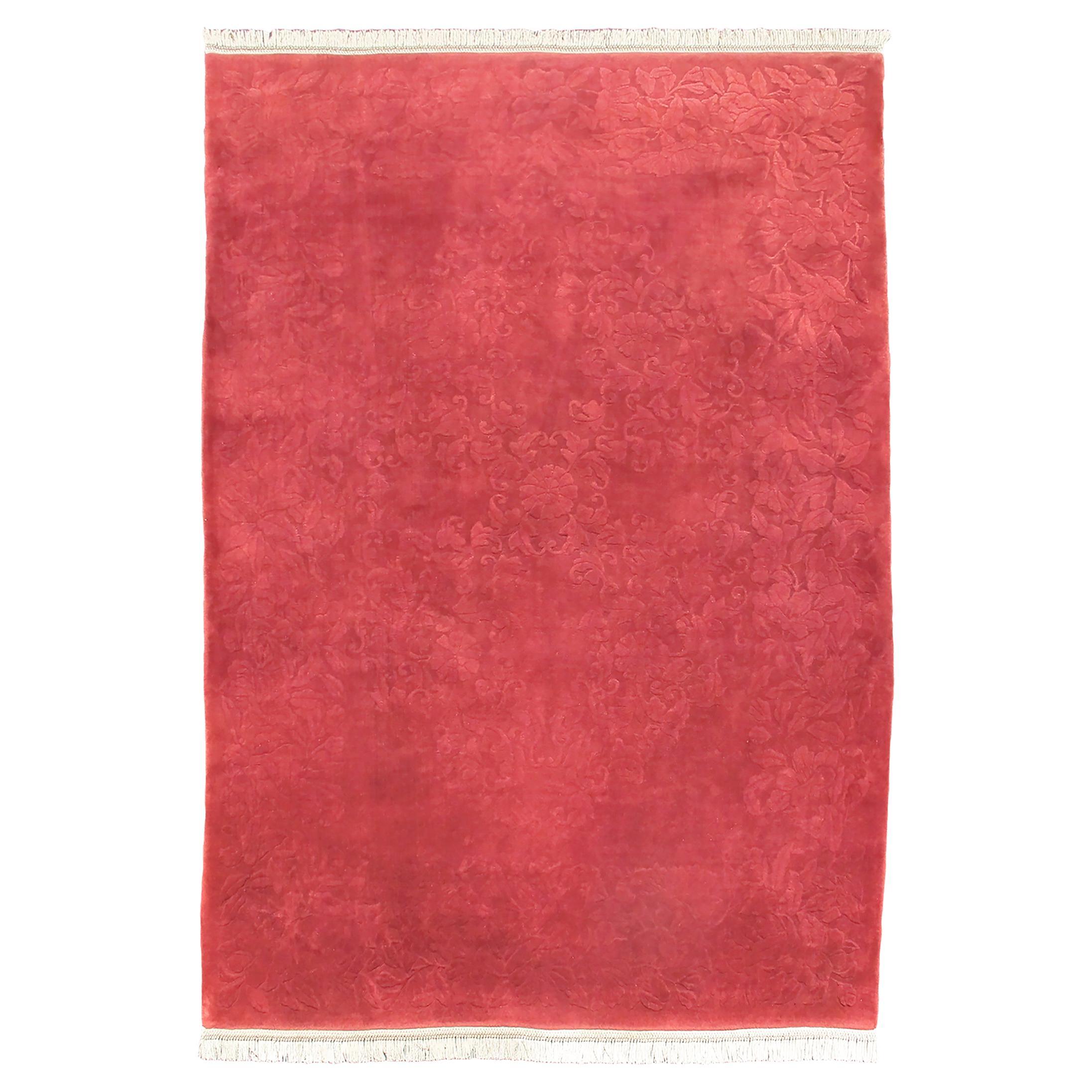 Semi-Antique Red Nichols Chinese Carpet, c. 1940 For Sale