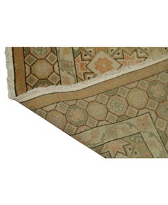 Traditional Handwoven Luxury Wool Semi Antique Camel Rug.