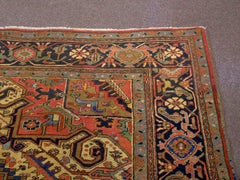 Semi-Antique Room Size Heriz Rug with Serapi Colors, circa 1920