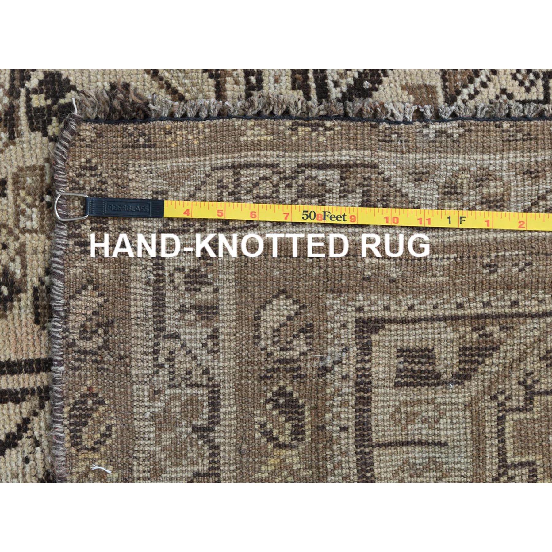 Semi Antique Taupe Handmade Persian Shiraz Bohemian Worn Down Natural Wool Rug 6