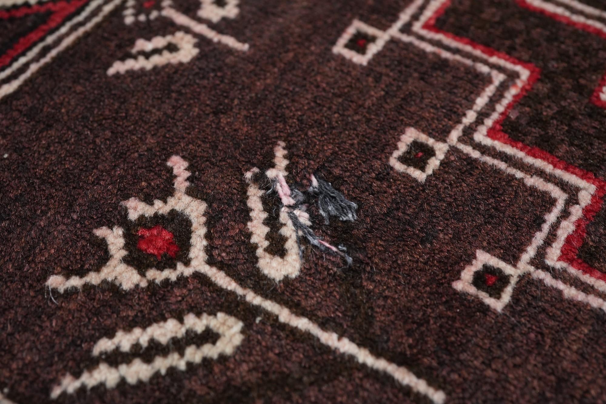 Wool Semi Antique Tribal Afghan Rug 2'9'' x 5'0'' For Sale