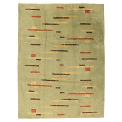 Art Deco Carpet Turkish Abstract Design, 1950-1970
