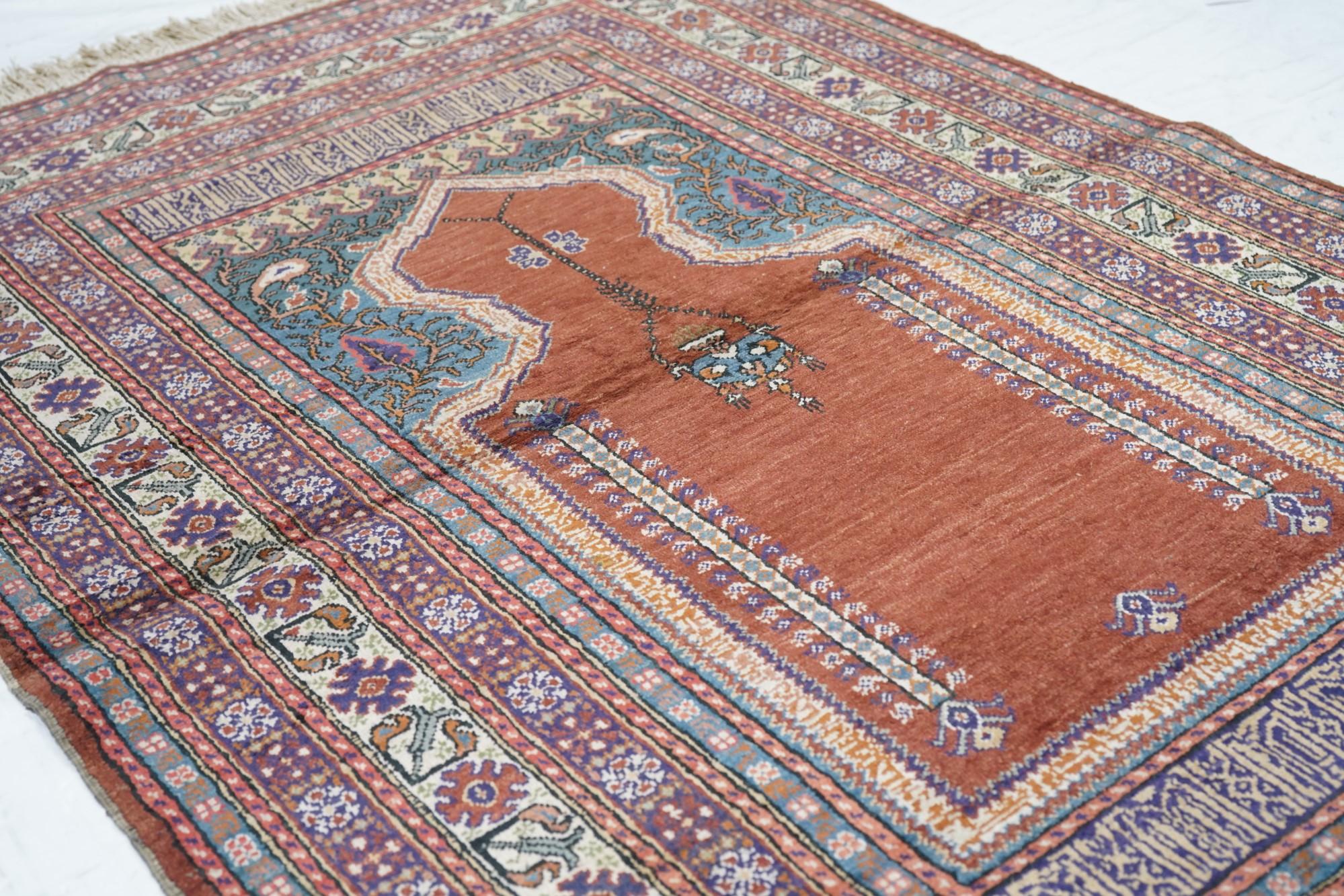 Tapis turc vintage 3'10'' x 5'9'' en vente 1