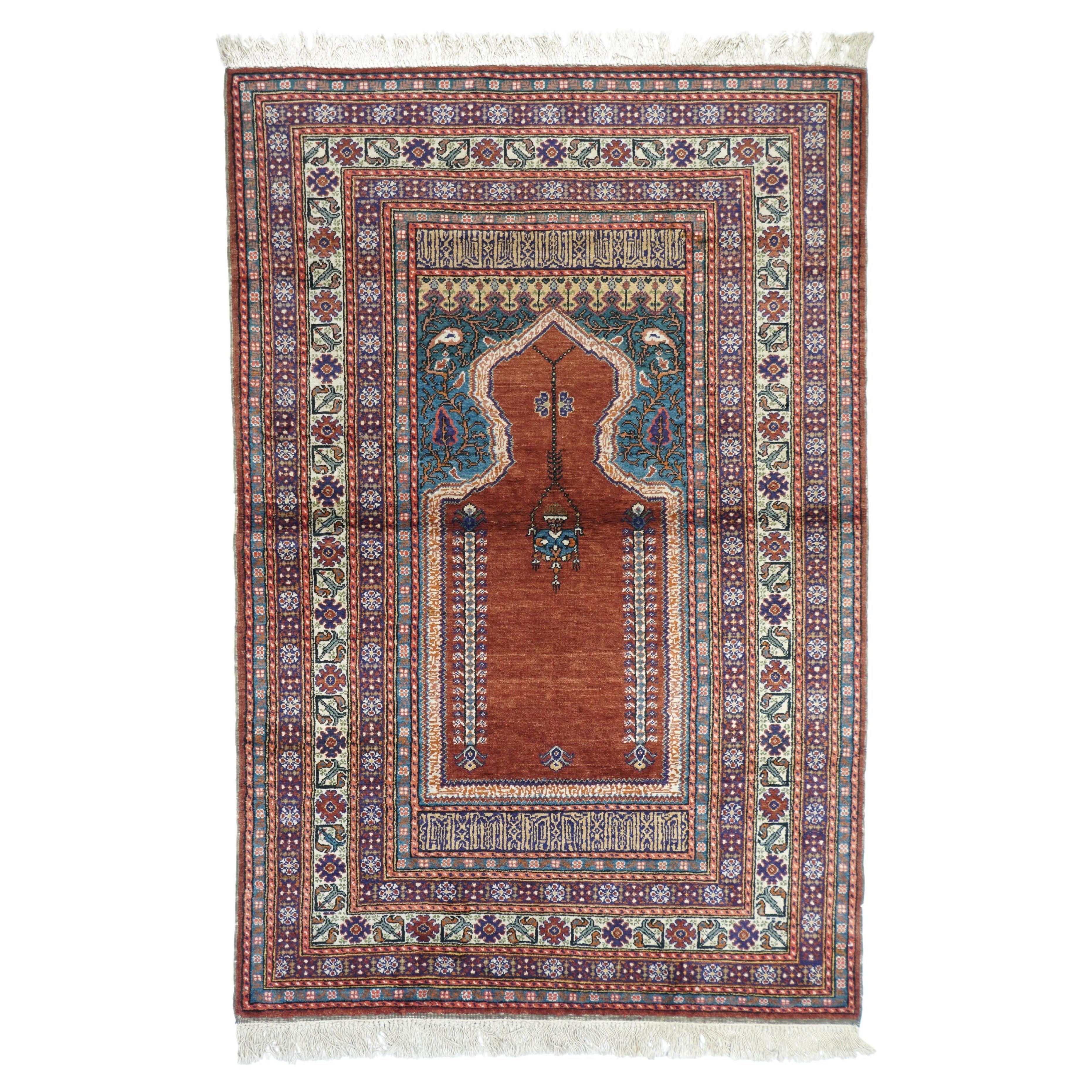 Tapis turc vintage 3'10'' x 5'9'' en vente