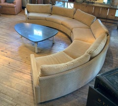 Semi Circular Curved 1970s Sectional Sofa by Milo Baughman