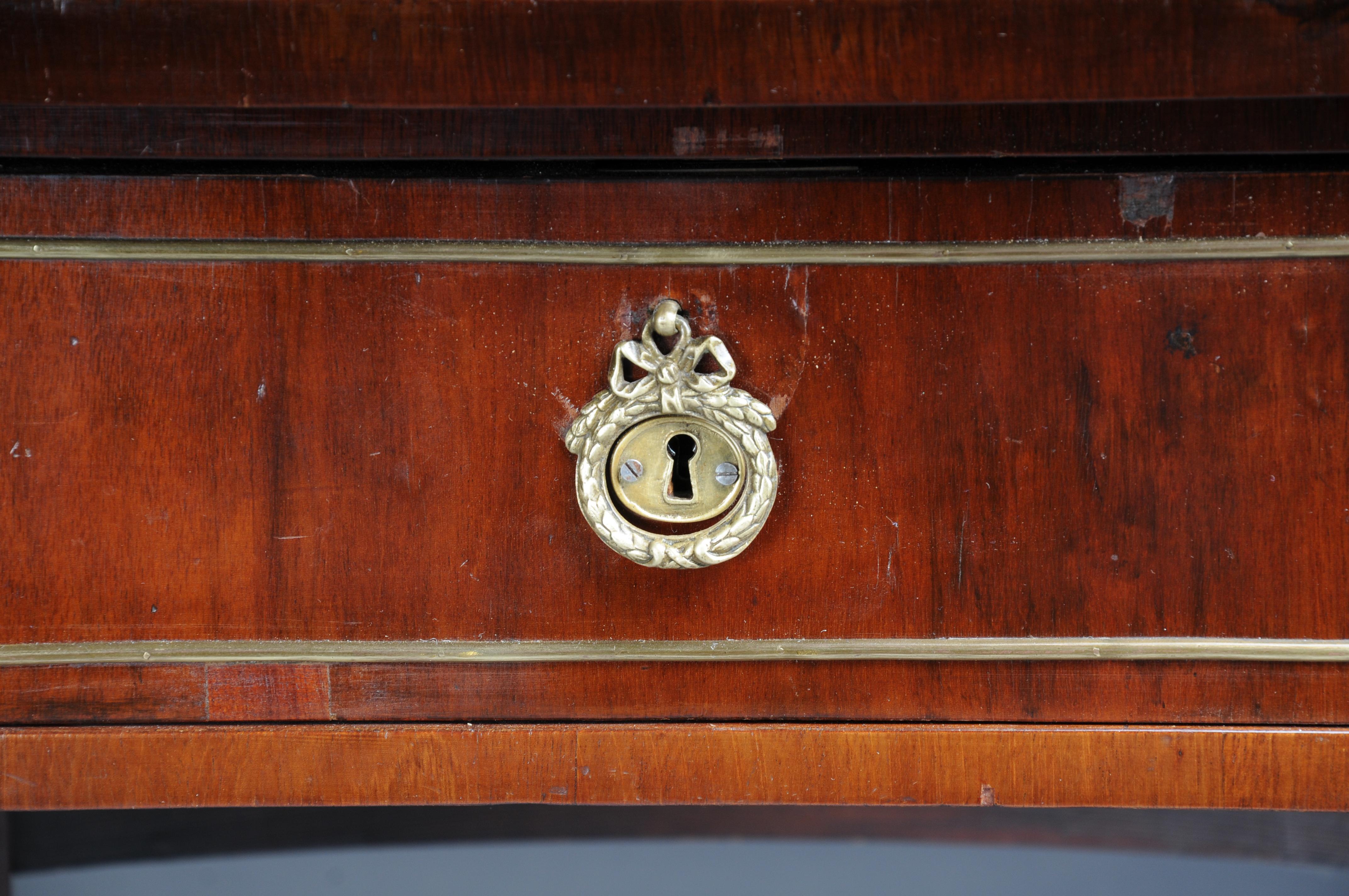 French Semi-circular delicate antique mahogany ladies' desk Louis XVI, Paris 1880 For Sale