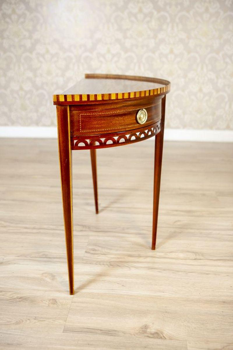 British Semi-Circular Mahogany Wall Table From the Early 20th Century For Sale