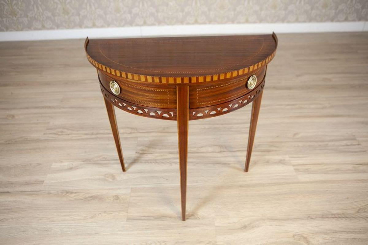 Semi-Circular Mahogany Wall Table From the Early 20th Century For Sale 1