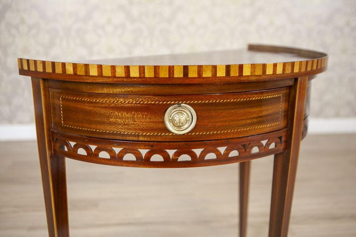 Semi-Circular Mahogany Wall Table From the Early 20th Century For Sale 5
