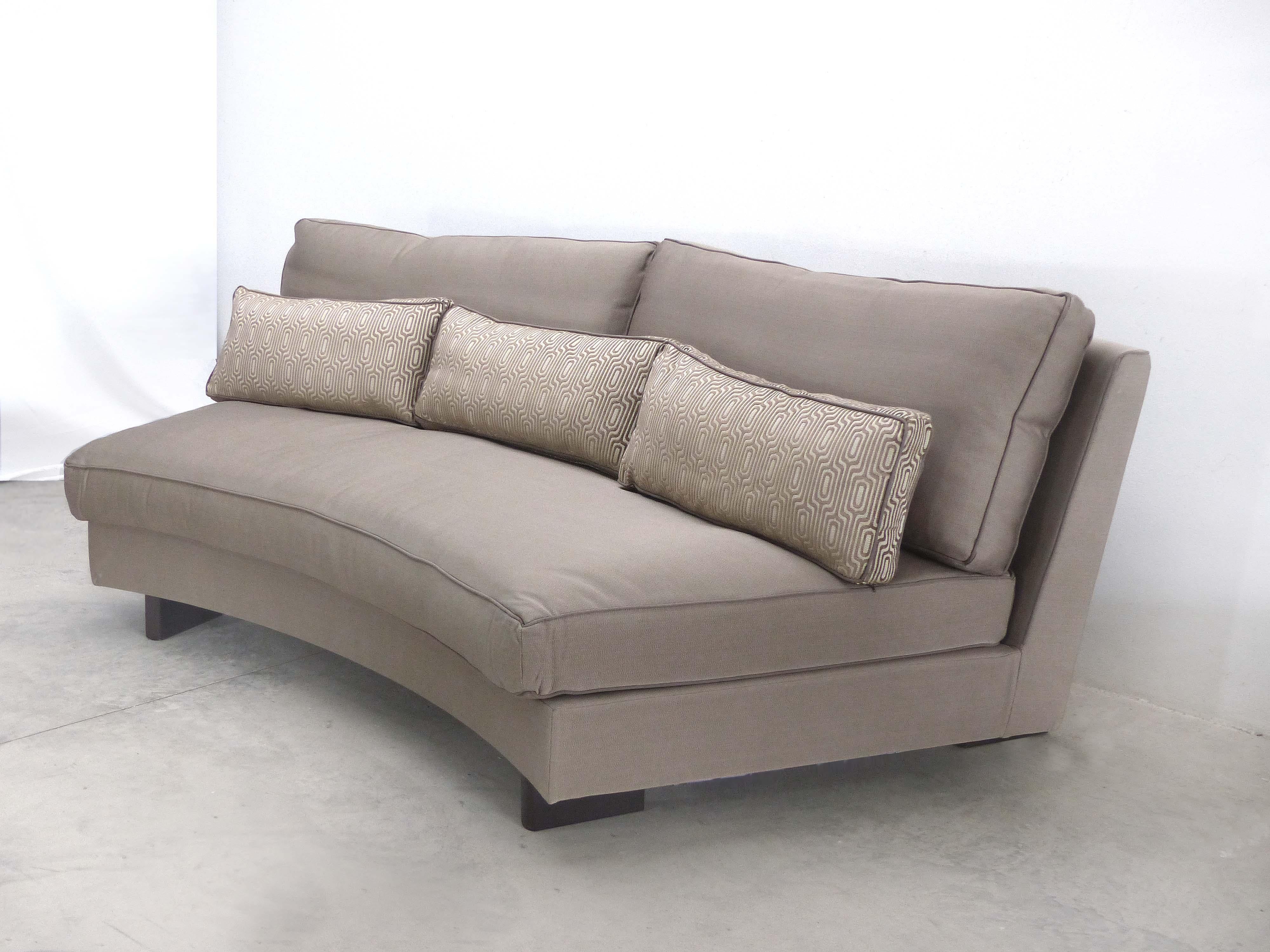 Umberto Asnago Mobilidea Semi-circular Sectional Sofa, Italy

Offered for sale is a large semi-circular sectional sofa in three pieces designed by Umberto Asnago for Mobilidea, Italy. The measurements provided are for each section, with a total