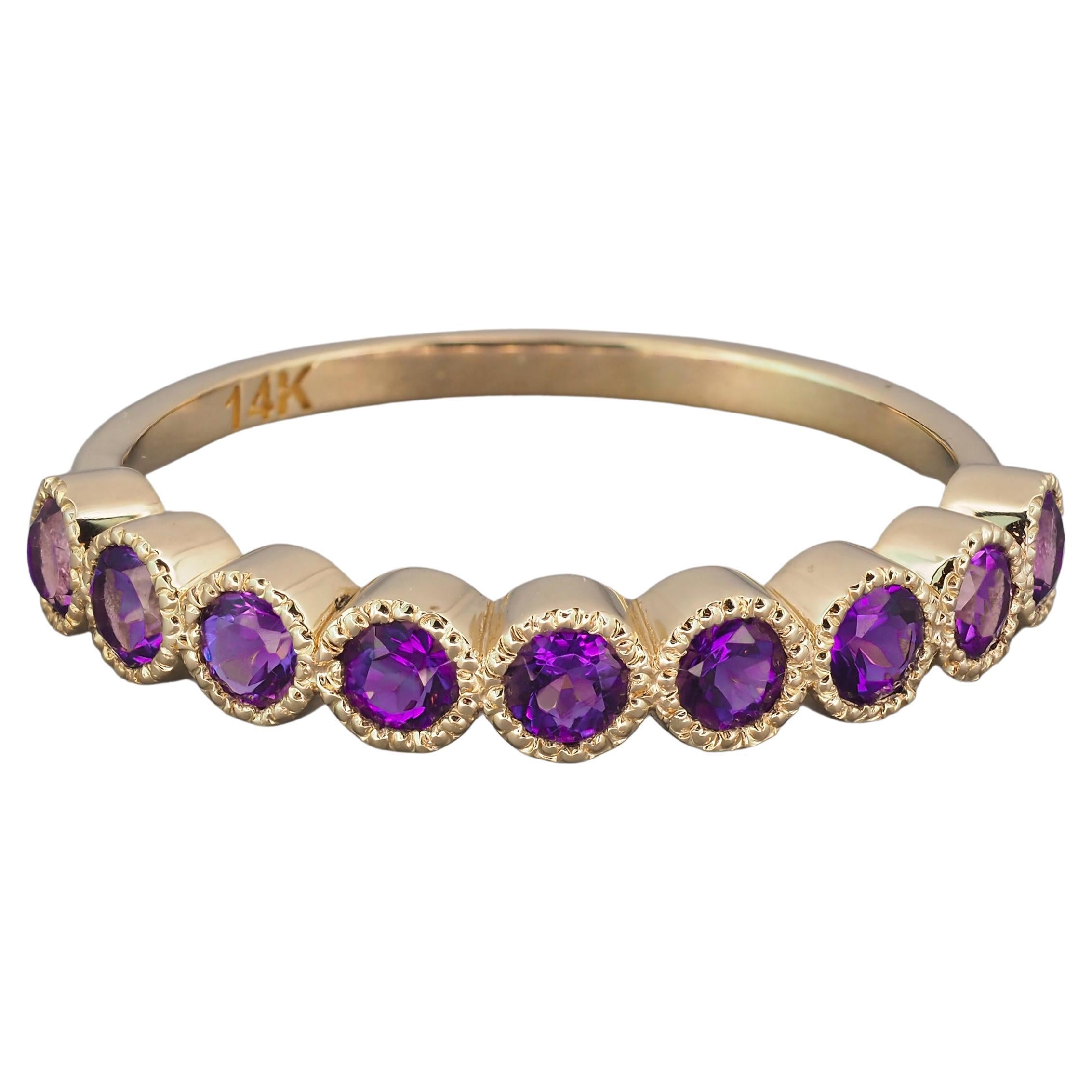 Customizable Amethyst eternity ring in 14k gold. For Sale at 1stDibs