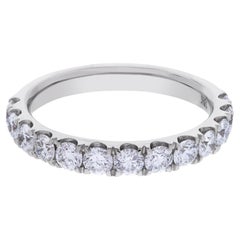 Vintage Semi Eternity Diamond ring in 18k white gold