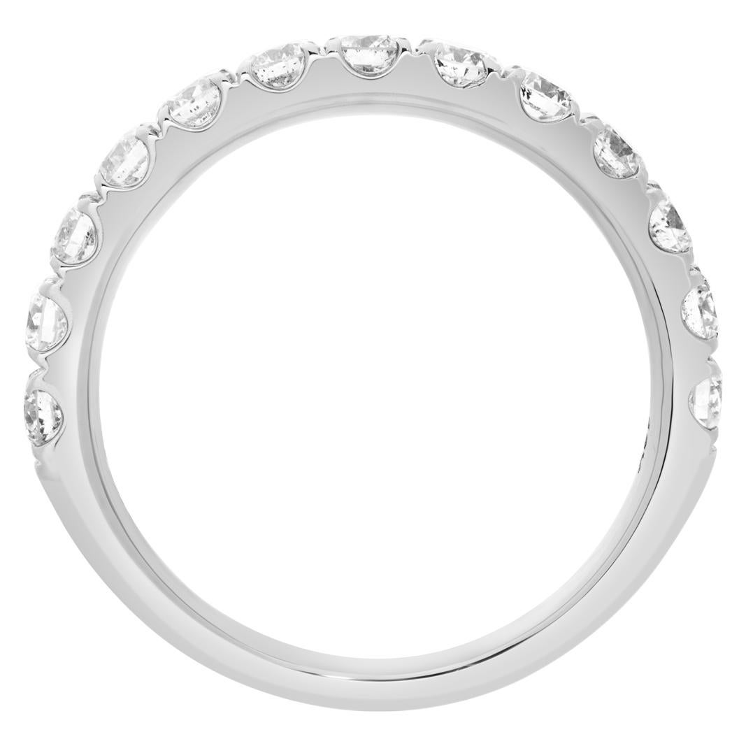 Women's Semi Eternity ring in 18k white gold For Sale
