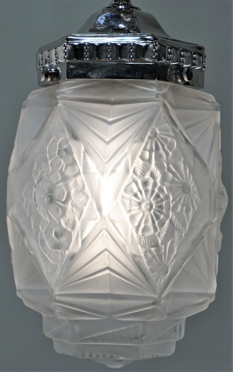 Semi Flush Mount Art Deco Light Fixture at 1stDibs
