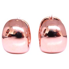 Pendientes semi aro de clip de palanca ancha de alto brillo Oro de 14 kt 12583