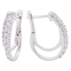 Semi-Hoop Moissanite Earrings 925 Sterling Silver Unique Design Earrings For Her