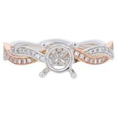 Semi-Mount Engagement Ring 14 Karat Gold Center Diamond Accents .19 Carat