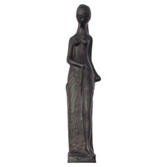 "Semi-Nude" Ceramic Sculpture of a Woman by Elie van Damme