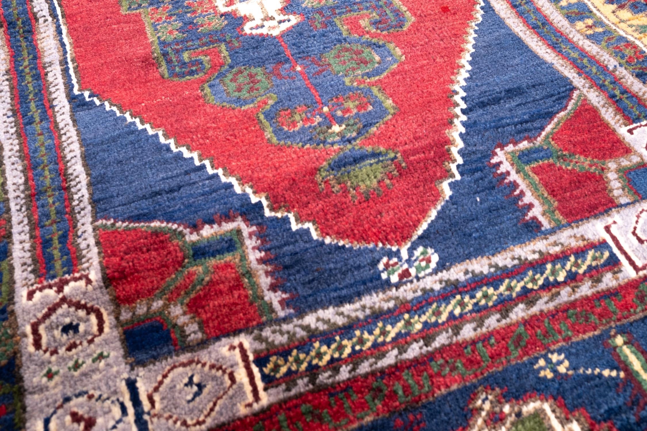 Hand-Woven Semi Old Village Rug Wool Hand Knotted Konya Central Anatolian Turkish Carpet